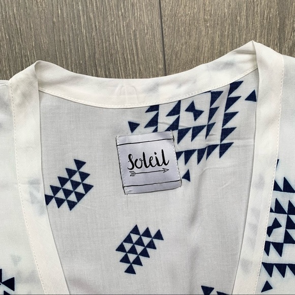 Soleil Aztec Kin Beach Kimono Cover up NWT - Picture 7 of 16